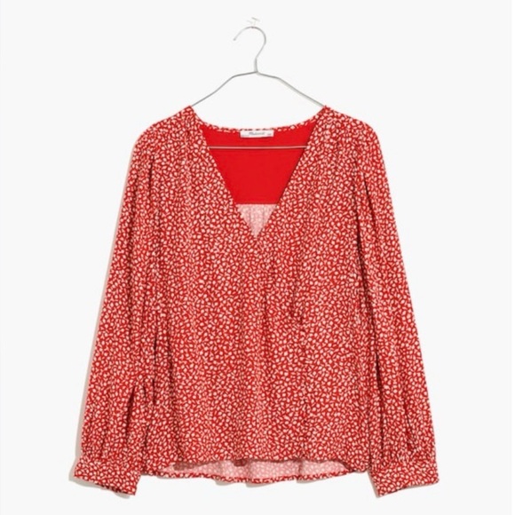 Madewell Kinston Side-Button Wrap Top in Park Picnic - Picture 4 of 11